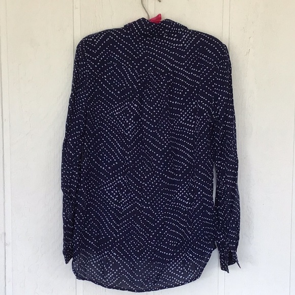 DIANE VON FURSTENBERG PRINTED SILK BUTTON DOWN SHIRT SIZE 2 - Picture 7 of 16